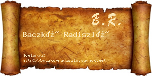 Baczkó Radiszló névjegykártya